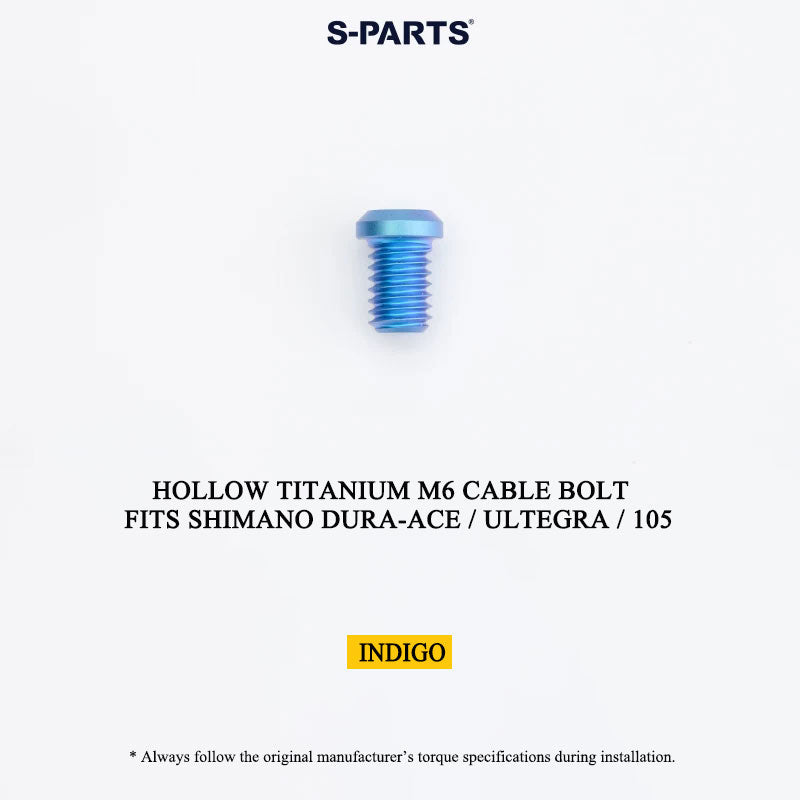 Titanium Hollow M6 Shift Cable Fixing Bolt for Shimano Dura-Ace R9100 / Ultegra R8000 / 105 R7000 R7100 R7120 Mechanical Drivetrains Derailleur