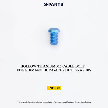 Titanium Hollow M6 Shift Cable Fixing Bolt for Shimano Dura-Ace R9100 / Ultegra R8000 / 105 R7000 R7100 R7120 Mechanical Drivetrains Derailleur