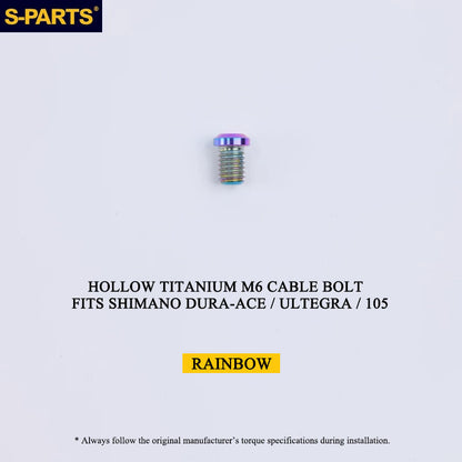Titanium Hollow M6 Shift Cable Fixing Bolt for Shimano Dura-Ace R9100 / Ultegra R8000 / 105 R7000 R7100 R7120 Mechanical Drivetrains Derailleur