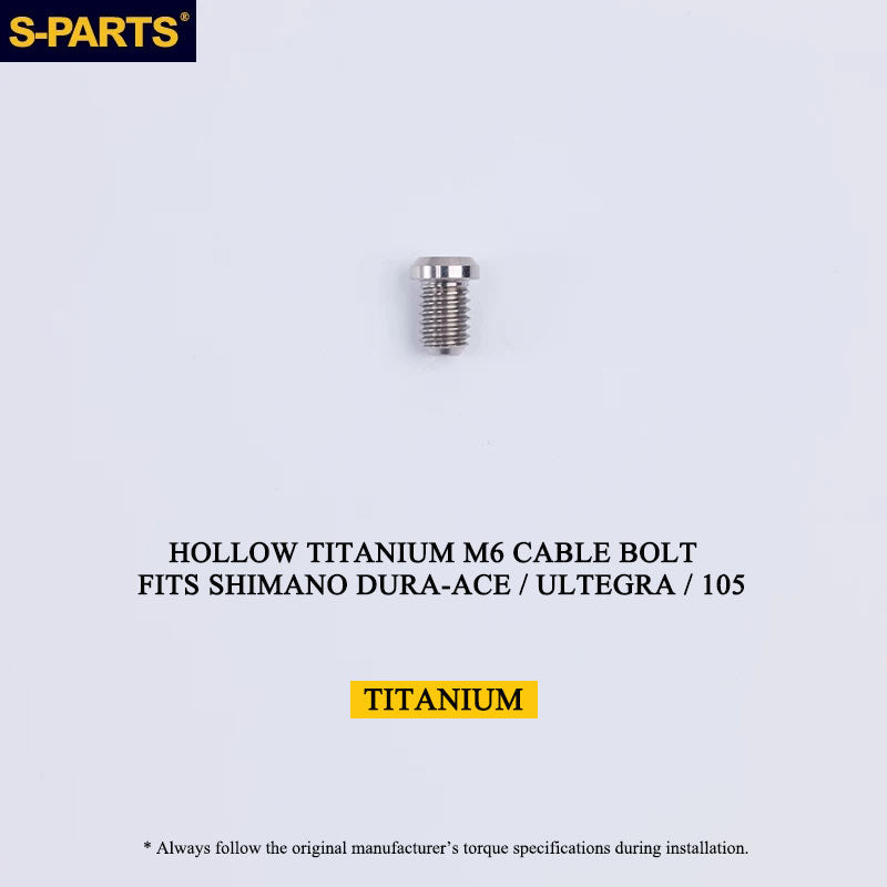 Titanium Hollow M6 Shift Cable Fixing Bolt for Shimano Dura-Ace R9100 / Ultegra R8000 / 105 R7000 R7100 R7120 Mechanical Drivetrains Derailleur