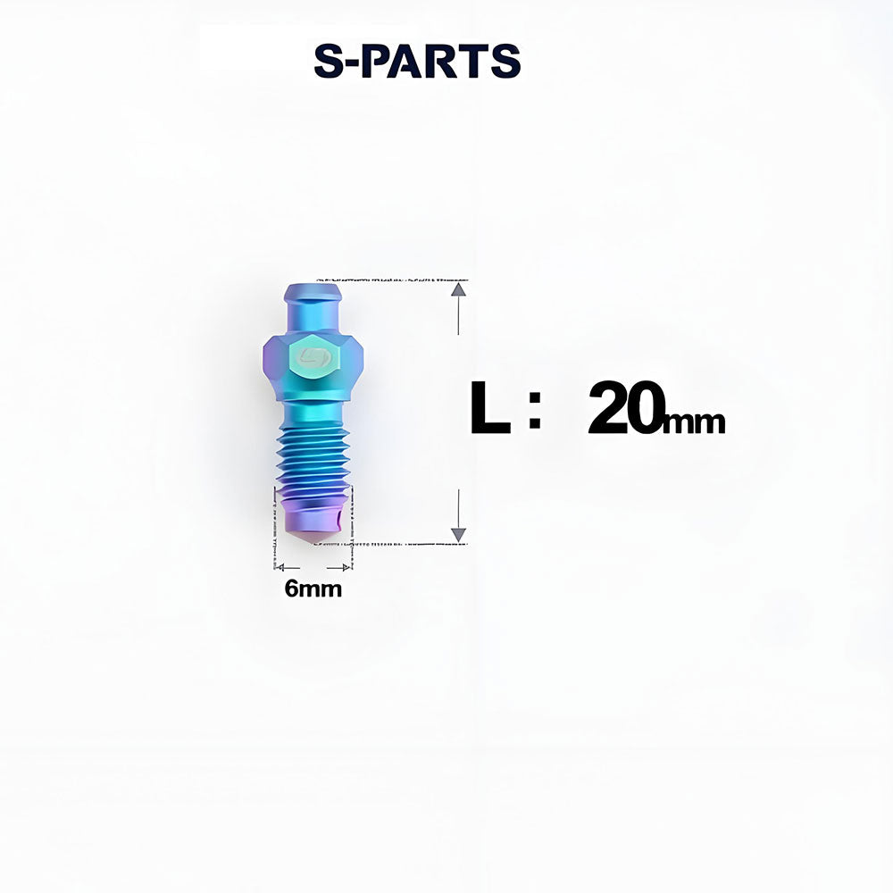 Titanium Hydraulic Bleed Bolt M6 x 20mm for Shimano MTB & Road – XT M8100 / SLX M7100 Compatible