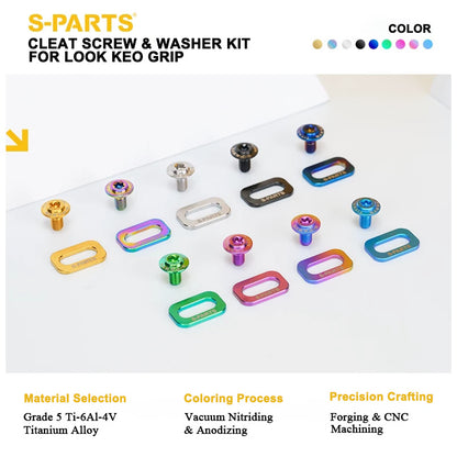 Titanium LOOK KEO GRIP Cleat Screw & Washer Kit