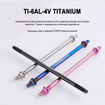 Titanium M10 Front Axle 300mm for E-Bikes & Motorcycles – Lightweight Upgrade