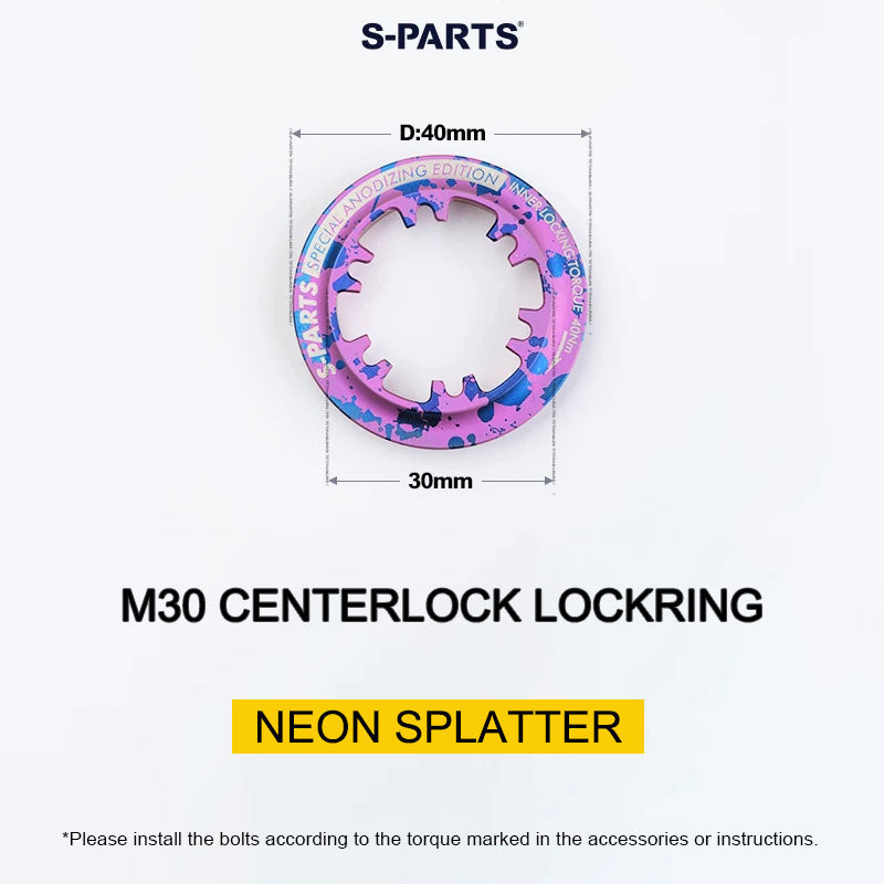 Titanium M30 Internal Centerlock Lockring | 40mm Rotor Lockring for Road, Gravel & Compatible XC MTB | 5.46g