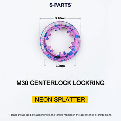 Titanium M30 Internal Centerlock Lockring | 40mm Rotor Lockring for Road, Gravel & Compatible XC MTB | 5.46g