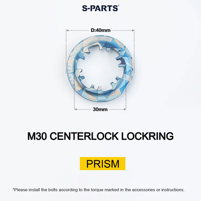 Titanium M30 Internal Centerlock Lockring | 40mm Rotor Lockring for Road, Gravel & Compatible XC MTB | 5.46g