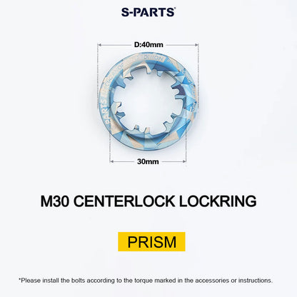 Titanium M30 Internal Centerlock Lockring | 40mm Rotor Lockring for Road, Gravel & Compatible XC MTB | 5.46g