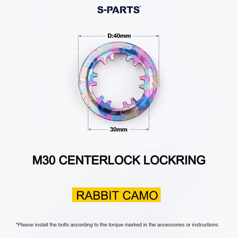 Titanium M30 Internal Centerlock Lockring | 40mm Rotor Lockring for Road, Gravel & Compatible XC MTB | 5.46g