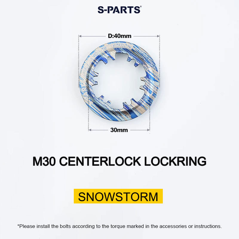 Titanium M30 Internal Centerlock Lockring | 40mm Rotor Lockring for Road, Gravel & Compatible XC MTB | 5.46g