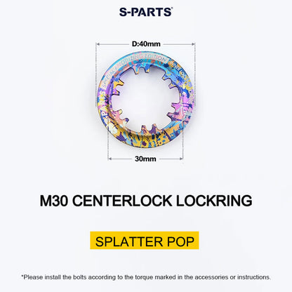 Titanium M30 Internal Centerlock Lockring | 40mm Rotor Lockring for Road, Gravel & Compatible XC MTB | 5.46g