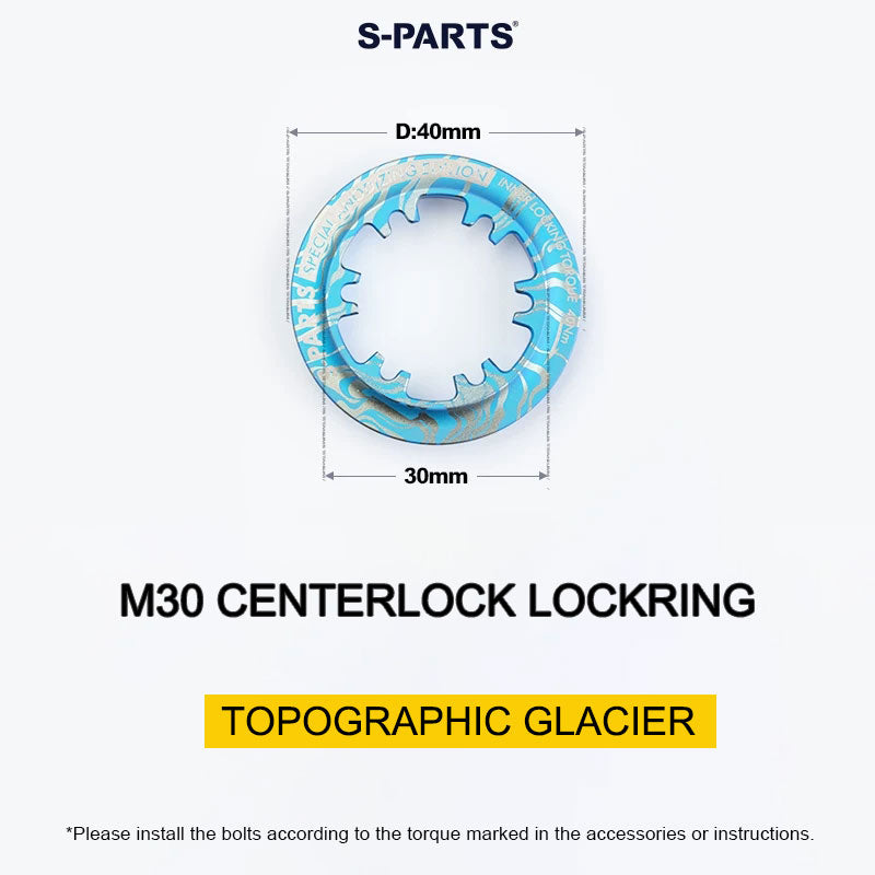 Titanium M30 Internal Centerlock Lockring | 40mm Rotor Lockring for Road, Gravel & Compatible XC MTB | 5.46g