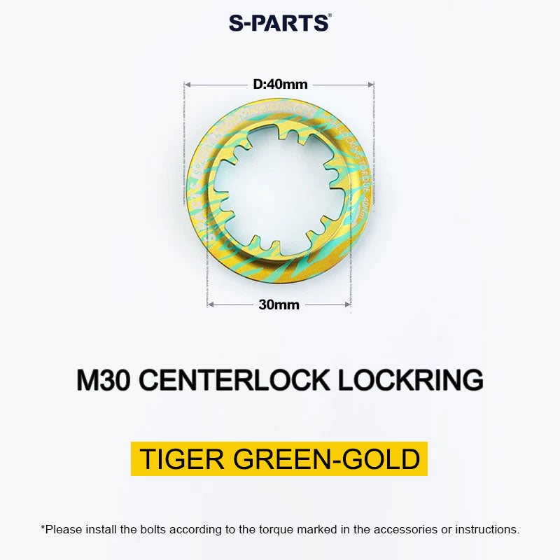 Titanium M30 Internal Centerlock Lockring | 40mm Rotor Lockring for Road, Gravel & Compatible XC MTB | 5.46g