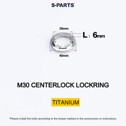 Titanium M30 Internal Centerlock Lockring | 40mm Rotor Lockring for Road, Gravel & Compatible XC MTB | 5.46g