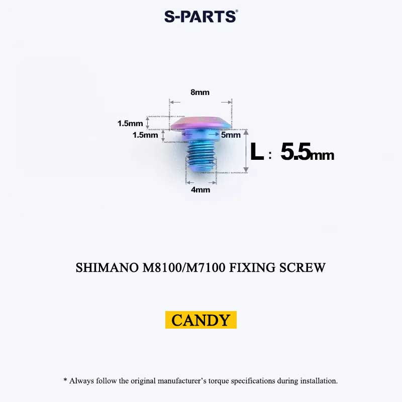 Titanium M4 x 5.5mm Chainring Fixing Screw for Shimano Deore XT M8100 & SLX M7100 12-Speed Cranksets