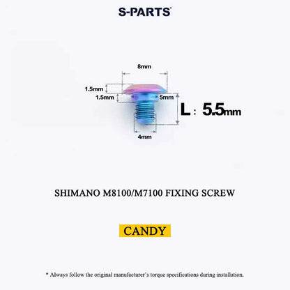 Titanium M4 x 5.5mm Chainring Fixing Screw for Shimano Deore XT M8100 & SLX M7100 12-Speed Cranksets