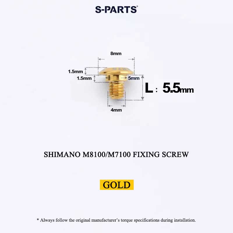 Titanium M4 x 5.5mm Chainring Fixing Screw for Shimano Deore XT M8100 & SLX M7100 12-Speed Cranksets