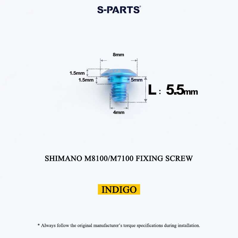 Titanium M4 x 5.5mm Chainring Fixing Screw for Shimano Deore XT M8100 & SLX M7100 12-Speed Cranksets