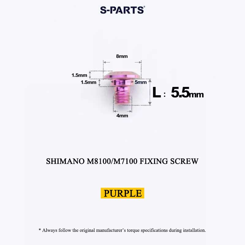 Titanium M4 x 5.5mm Chainring Fixing Screw for Shimano Deore XT M8100 & SLX M7100 12-Speed Cranksets