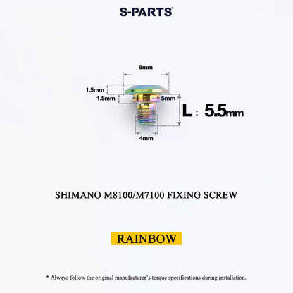 Titanium M4 x 5.5mm Chainring Fixing Screw for Shimano Deore XT M8100 & SLX M7100 12-Speed Cranksets