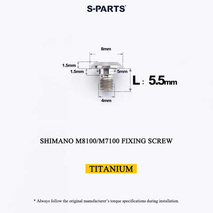 Titanium M4 x 5.5mm Chainring Fixing Screw for Shimano Deore XT M8100 & SLX M7100 12-Speed Cranksets