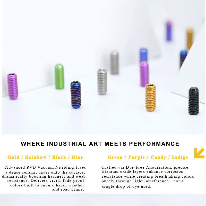 Titanium M5 Hex Socket Set Screws (Grub Screws), Flat Point | Grade 5, M5x12 / M5x16