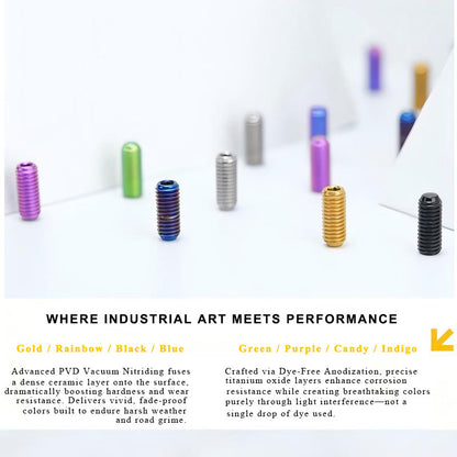 Titanium M5 Hex Socket Set Screws (Grub Screws), Flat Point | Grade 5, M5x12 / M5x16