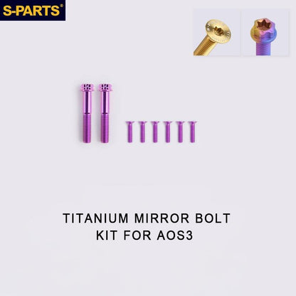 Titanium Mirror Bolt Kit for TANAX AOS4 / AOS3 – Handlebar Mount Screws for Motorcycle Modification