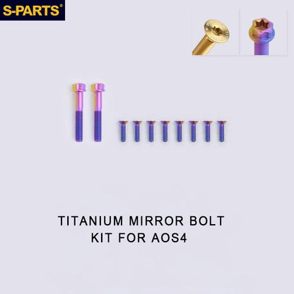 Titanium Mirror Bolt Kit for TANAX AOS4 / AOS3 – Handlebar Mount Screws for Motorcycle Modification