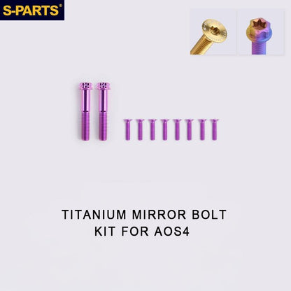 Titanium Mirror Bolt Kit for TANAX AOS4 / AOS3 – Handlebar Mount Screws for Motorcycle Modification