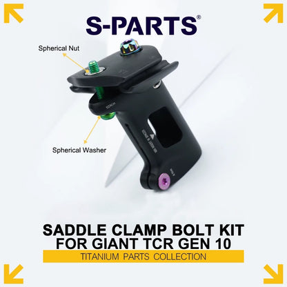 Titanium Saddle Clamp Bolt Kit for Giant TCR Gen 10 | Grade 5 Ti-6Al-4V Seatpost Hardware Set