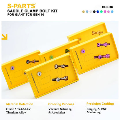 Titanium Saddle Clamp Bolt Kit for Giant TCR Gen 10 | Grade 5 Ti-6Al-4V Seatpost Hardware Set