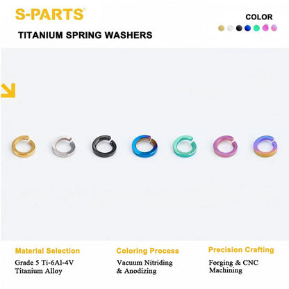 Titanium Spring Lock Washers M3/M4/M5/M6/M8/M10/M12 | Grade 5 Ti for Motorcycle & Automotive