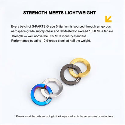 Titanium Spring Lock Washers M3/M4/M5/M6/M8/M10/M12 | Grade 5 Ti for Motorcycle & Automotive