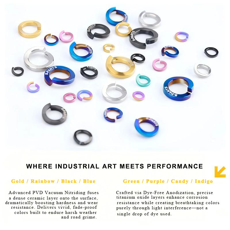 Titanium Spring Lock Washers M3/M4/M5/M6/M8/M10/M12 | Grade 5 Ti for Motorcycle & Automotive