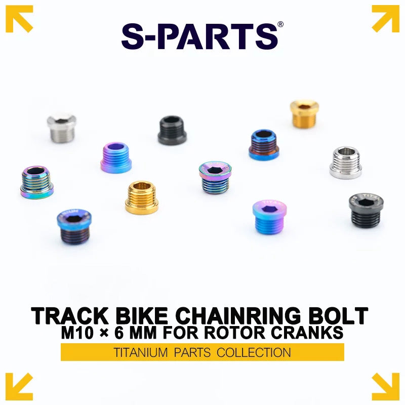 Titanium Track Bike Chainring Bolts M10 × 6 mm for ROTOR Cranks
