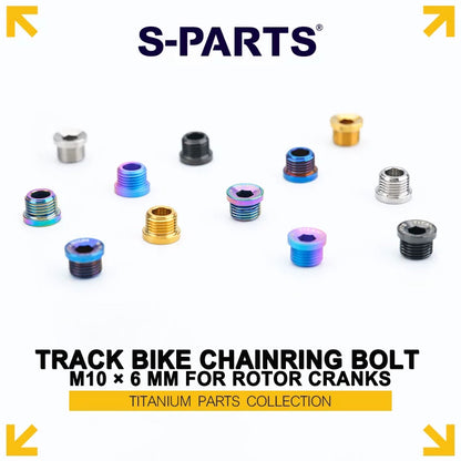 Titanium Track Bike Chainring Bolts M10 × 6 mm for ROTOR Cranks