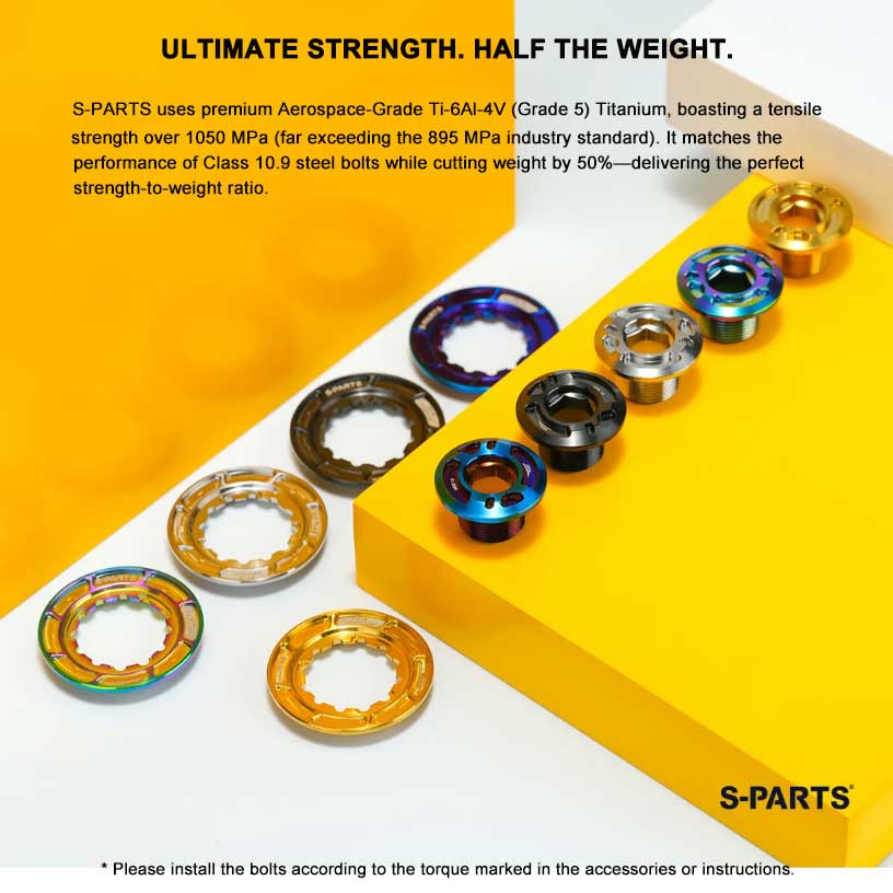 Titanium Crank Bolt & Self-Extracting Cap Kit for CYBREI GP3 (30Nm New Generation | LH Thread Compatible)