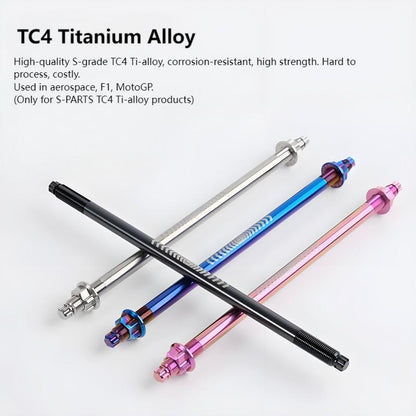 Titanium M10x300mm Front Wheel Axle Shaft for Electric Scooter with 2 Nuts & 2 E-Clips