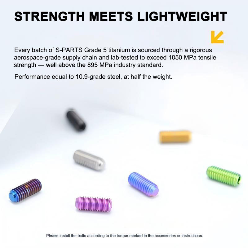 Titanium M5 Hex Socket Set Screws (Grub Screws), Flat Point | Grade 5, M5x12 / M5x16