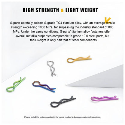 Titanium R-Clip – 1mm Axle Pin for Motorcycles & E-Bikes