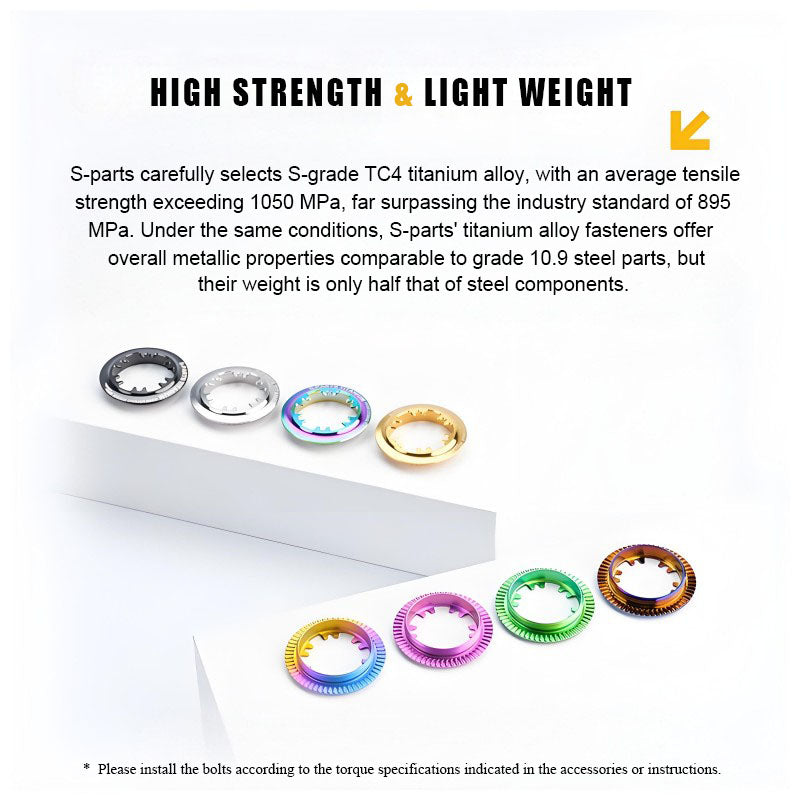 Titanium Center Lock Ring for Road & Mountain Bike Disc Rotors
