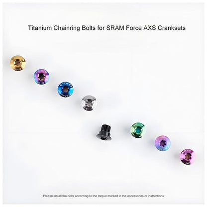 Titanium Chainring Bolts for SRAM Force AXS Cranksets – 1X/2X