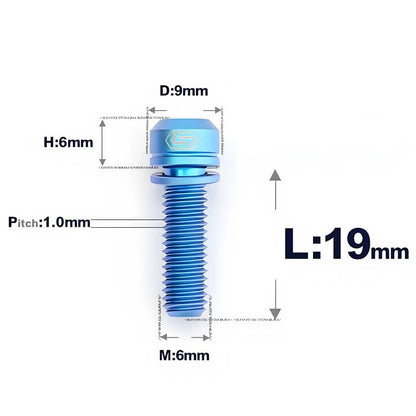 Titanium Crank locking Bolt for Shimano R8050/R8150/R9250 Road Bikes (M6x19mm)