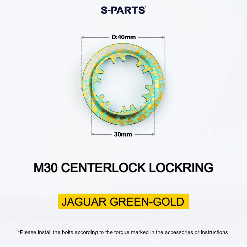 Titanium M30 Internal Centerlock Lockring | 40mm Rotor Lockring for Road, Gravel & Compatible XC MTB | 5.46g