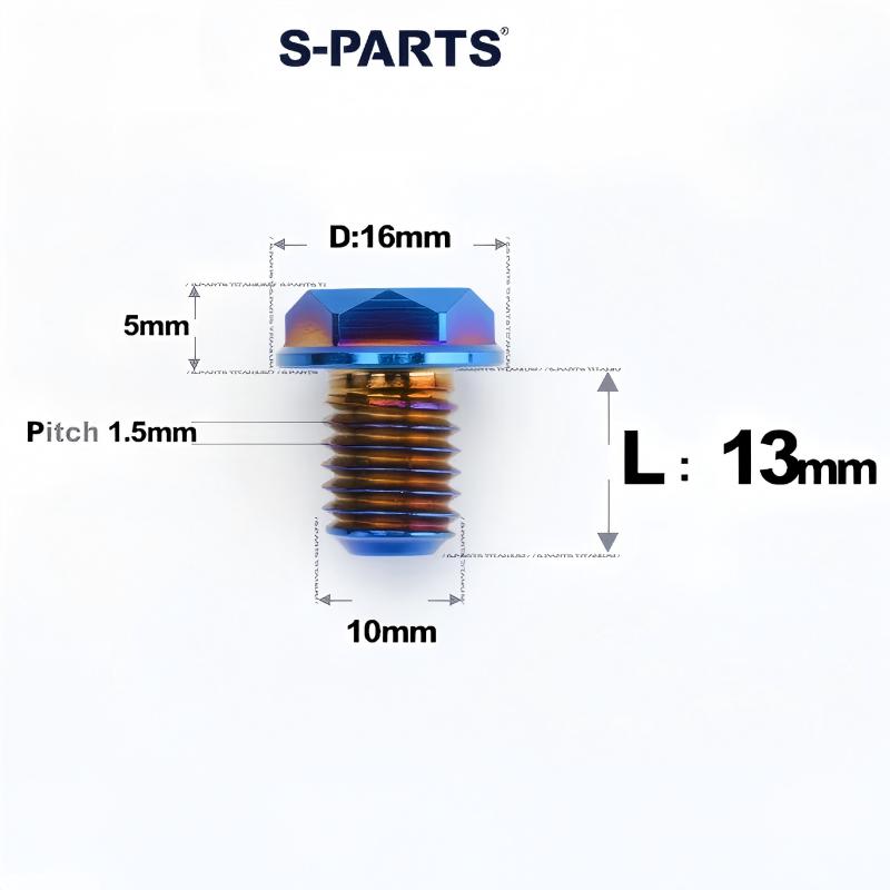 Titanium Motorcycle Mirror Base Mounting Bolts - M8 / M10 for TANAX AOS3 & AOS4