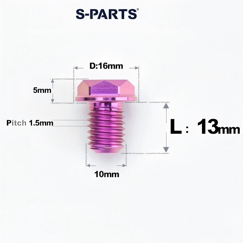 Titanium Motorcycle Mirror Base Mounting Bolts - M8 / M10 for TANAX AOS3 & AOS4