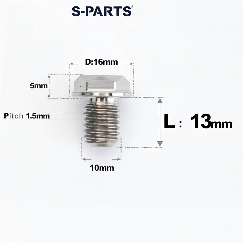 Titanium Motorcycle Mirror Base Mounting Bolts - M8 / M10 for TANAX AOS3 & AOS4