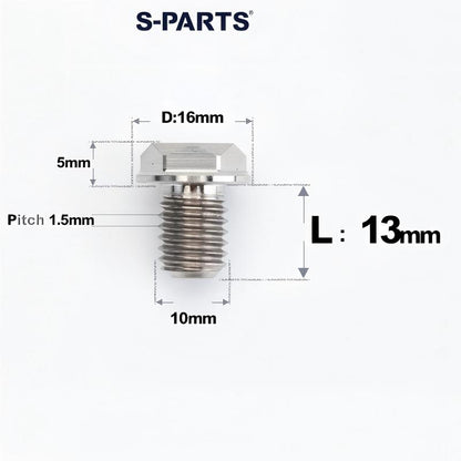 Titanium Motorcycle Mirror Base Mounting Bolts - M8 / M10 for TANAX AOS3 & AOS4