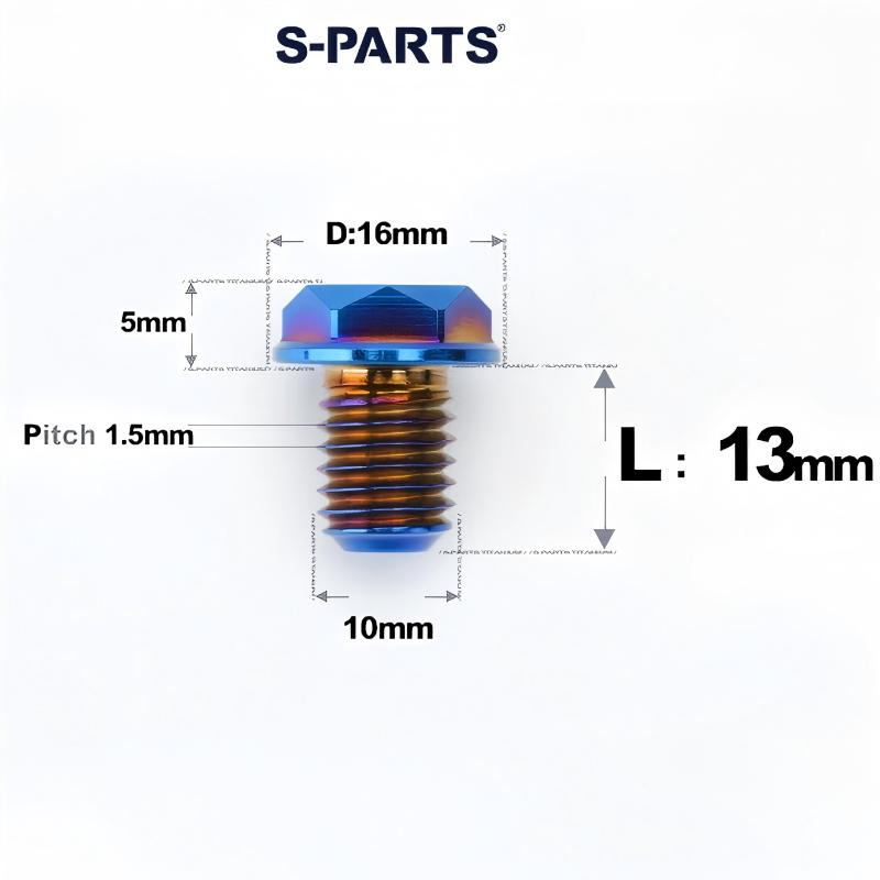 Titanium Motorcycle Mirror Base Mounting Bolts - M8 / M10 for TANAX AOS3 & AOS4