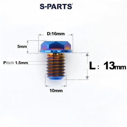 Titanium Motorcycle Mirror Base Mounting Bolts - M8 / M10 for TANAX AOS3 & AOS4